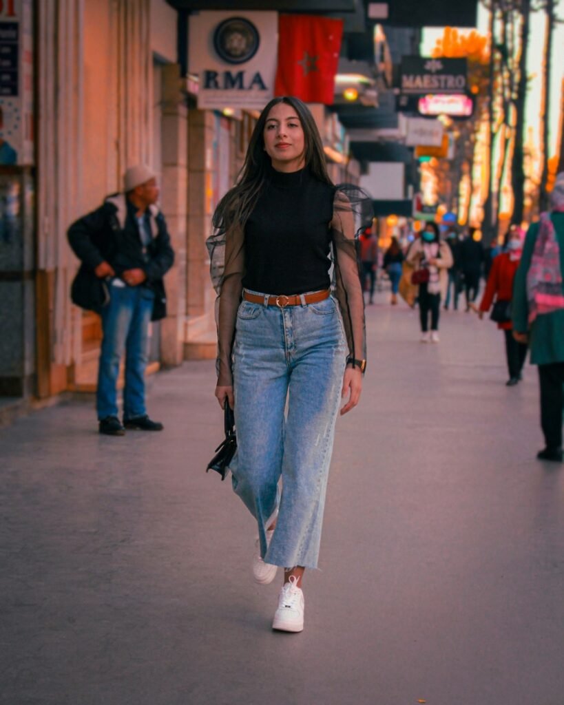 Women wide-leg jeans clearly visible